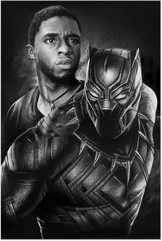 MoYisten Black Panther Posters Marvel Movie Superhero Paiting Canvas Prints for Boy's Bedroom Living Room Home Wall Decoration, Unframed