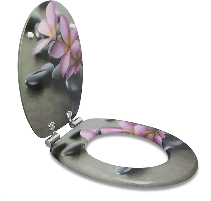 eSituro Wooden Soft Close Toilet Seat with Adjustable Hinge Buffers for