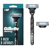 Gillette Mach3 Razor for Men, 1 Razor Handle + 2 Blade Refills