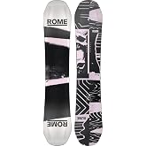 Rome Boneless Men's True Twin Park Snowboard | Freestyle, Powder, Flex 5/10, Rocker/Camber/Rocker, Flax Impact Plates, Sintered Base, Intermediate