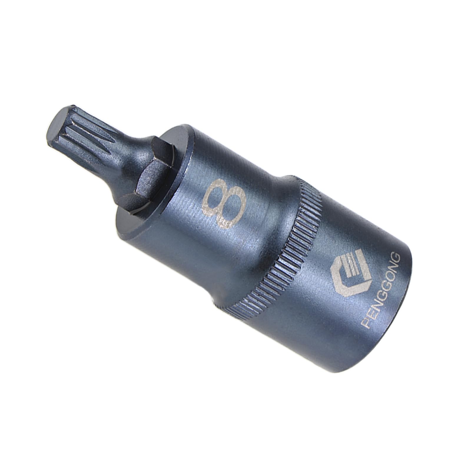 CoCud Triple Square Spline Bit Socket, M8 Bit 1/2" Drive 2" Length, Star S2 Alloy Steel Cr-V Socket Blue - (Applications: for Fastener Application)
