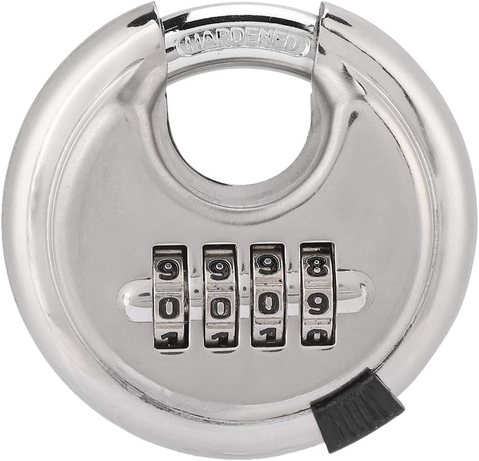 Stainless Steel Round Padlock 4 Digit Padlock Discus Lock