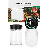 LBINNO Design Glass Salt and Pepper Shakers Set of 2, Moisture Proof Salt Shakers for Kitchen Countertop, Clear Salt Pepper Shaker Set, Small Mason Jar Salt &amp; Pepper Shaker with Lid