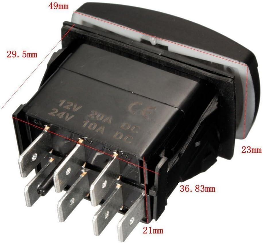 Amazon Houtby 車 12v aモーメンタリーライトボタンロッカートグルスイッチ青ledウインチインオンon Off On 7pin ハーネス スイッチ 車 バイク