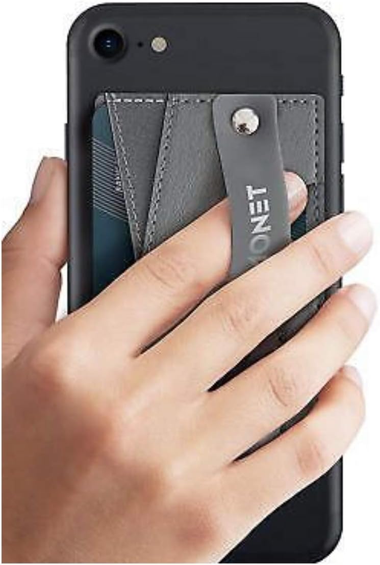 Monet Phone Grip with Expanding Stand & Wallet (Grey)