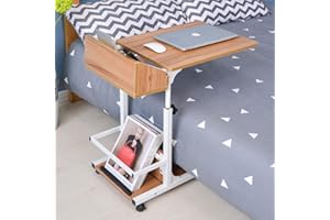 CHICTI Overbed Table with Locking Swivel Wheels, Hospital Table Over Bed with Storage, Easy Adjustable Bedside, Household Movable Food Tray Desk, Rolling Medical Table (Color : A)