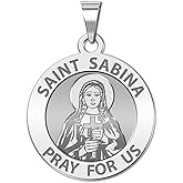 PicturesOnGold.com Saint Sabina Religious Medal - 2/3 Inch Size of Dime, Sterling Silver