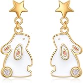 925 Sterling Silver Dangle Earrings Sunflower/Cowgirl Boot/Bat/Bunny/Shamrock Earrings Jewelry for Women Birthday Christmas Helloween Gifts