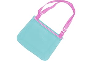 UTTPLL Colorful Mesh Beach Bag Adjustable Kids Quick Dry Net Tote for Seashell Collecting Sand Toy Swimming Accessories