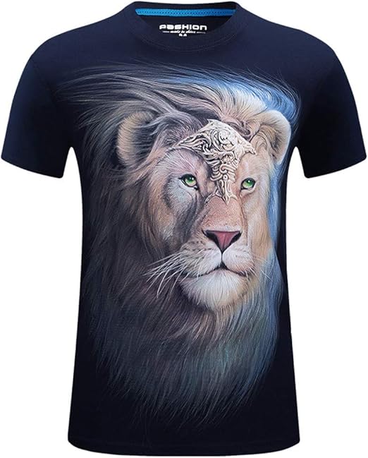 Nuevo Verano de los Hombres Impreso Corto Ocasional de Gran tamaño Redondo Cuello Camiseta Tops algodón Casual de Manga Corta de Luna Equipo de los Hombres T Camisa: Amazon.es: Ropa y accesorios