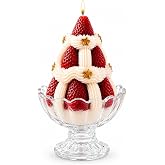 Strawberry Dessert Candle, Novelty Candle, Aesthetic Home Decor Gift | Novelty Scented Candle, Strawberry Ice Cream Design, Strawberry &amp; Marshmallow Scent