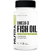 NutraBio Omega 3 Fish Oil Supplements, 2,000mg, 150 Softgels - EPA DHA Omega 3 Fatty Acid Supplement to Help Support a Healthy Heart