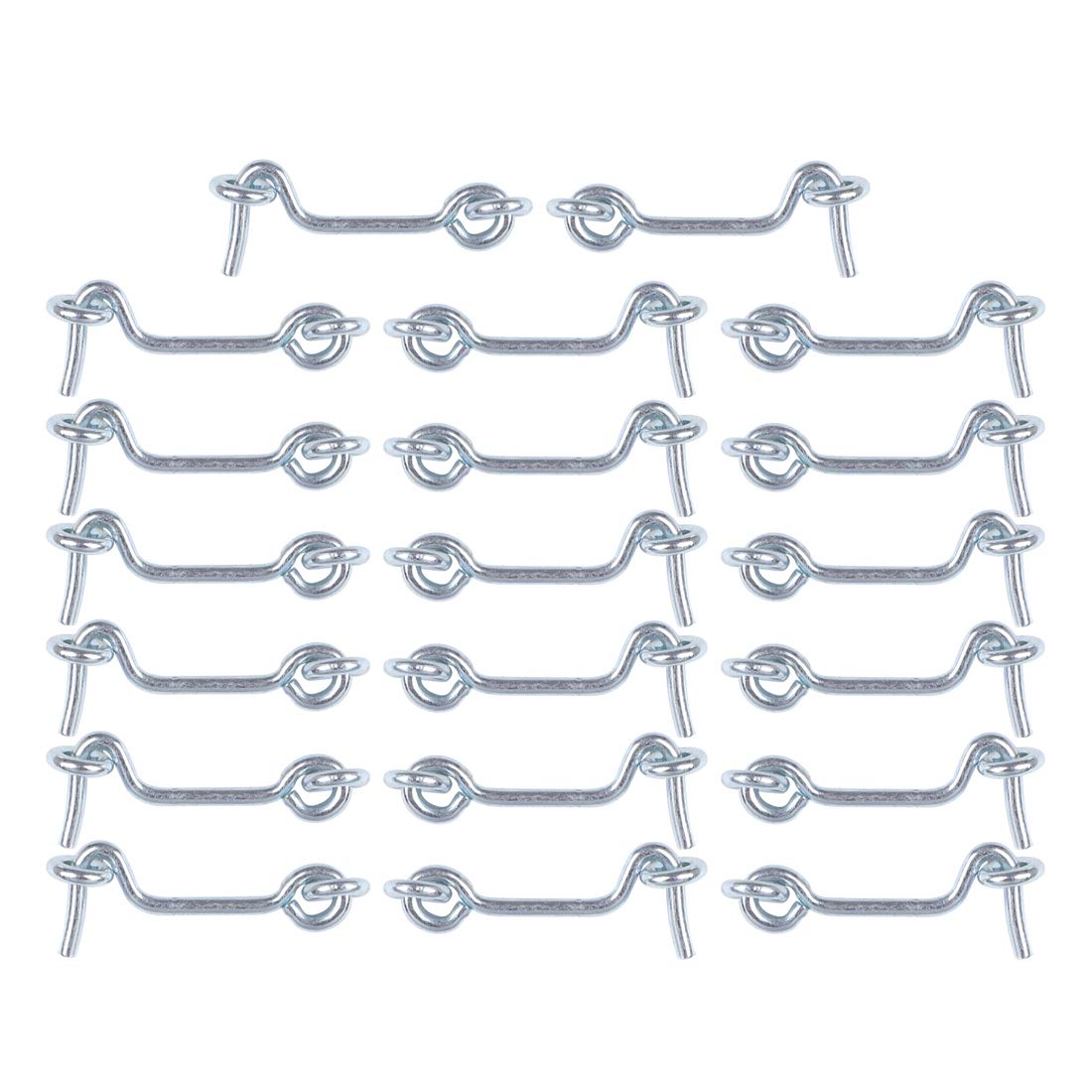 sourcing map 2 Inch Cabin Hook, Eye Latch Hook Door Lock Plating Finish for Gate Shutters Window Slide Barn Door 20 Pack