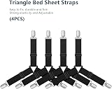 Lesfit Bed Sheet Clips, 4 Pieces, Black Sheet Fasteners for Bedding view 2