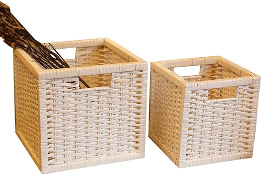 Amazon Com Storage Baskets 2 Pcs Of Handmade Wicker Storage