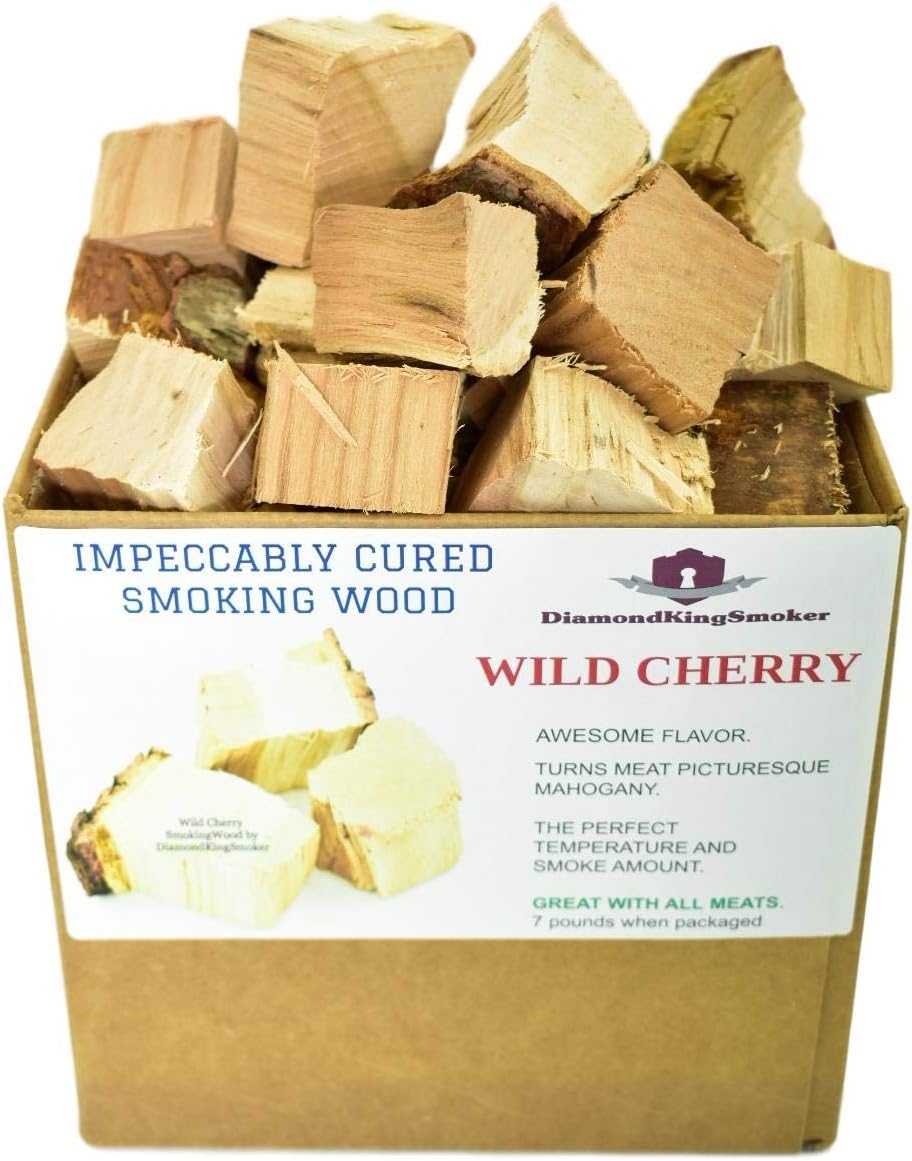 DiamondKingSmoker Wild Cherry Smoking Wood Chunks 100 All Natural Barbecue Smoker