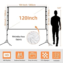 Projector Screen and Stand,GAINVANE 120 inch