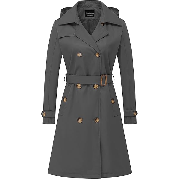 Amazon.com: Garemcy Women's Long Waterproof Trench Coat Double