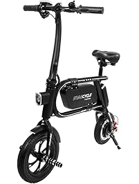 Swagtron 200W SWAGCYCLE Envy Steel Frame Folding Electric Bicycle e Bike w/Automatic Headlight &ndash; Reach 10 mph; 264 lbs Max Load