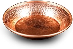 Amitofo 4.5”Copper Decorative Bowl Hand-Hammered by Tibet for Sauces Plate, Dips Tray Smudging Bowl, Offering Bowl, Incense Burner Holder, Ash Catcher,Jewelry Dish