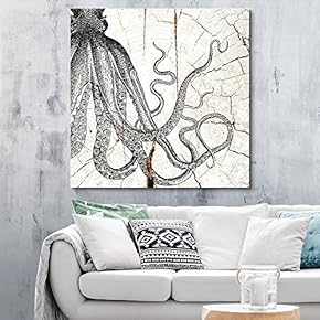 Square Tribal Octopus Wood Effect