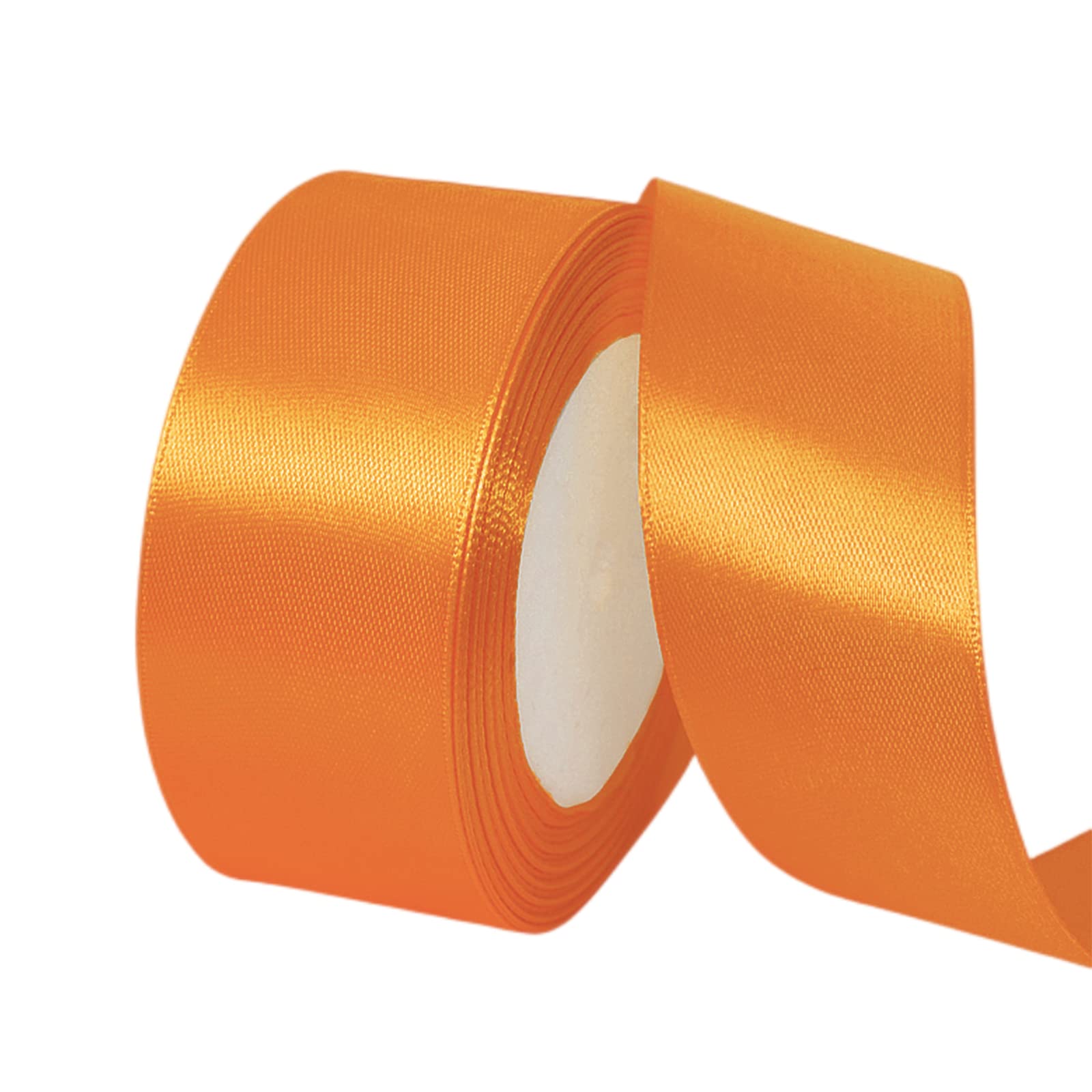 22m Wide Orange Satin Ribbon 40mm for Wedding Car,Large Fabric Halloween Ribbon 1.5 Inch Car Ribbon Thick Orange Ribbon for Crafting,Gift Wrapping,Wedding,Christmas,DIY,Hair Bows,Cake Decorations