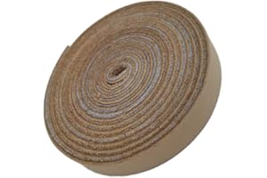 TOFL Genuine Top-Grain Leather Strap | 72 Inches Long | 3/8 Inch Wide | 1/8 Inch Thick (7-8 oz) | 1 Leather Strip for DIY Arts & Craft Projects, Clothing, Jewelry, Wrapping | Natural