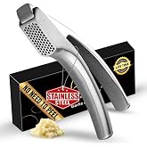 Gourmet Easy Lifetime Replacement Garlic Press, No Need to Peel, Fine Mince | Detachable Design for Easy Cleaning, Ergonomic 