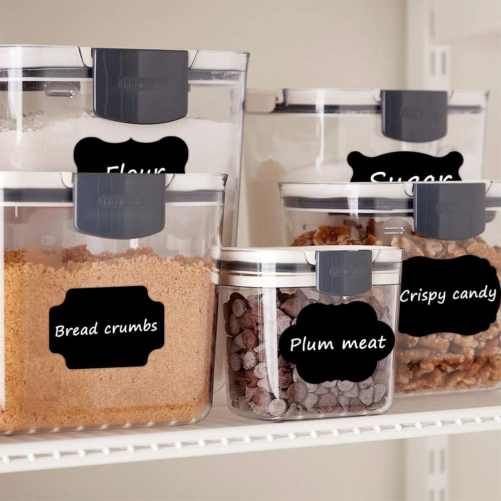 160 Chalkboard Labels- Removable Waterproof Stickers Label for Canisters for The Kitchen Glass Bottle Include Water-Based Marker Pen : Office Products