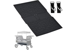 All Weather Mat for Wrangler Deluxe 4 Seater Stroller Wagon,Myvikcar Insert Floor Protect Pad 31.5x22'' (Black)