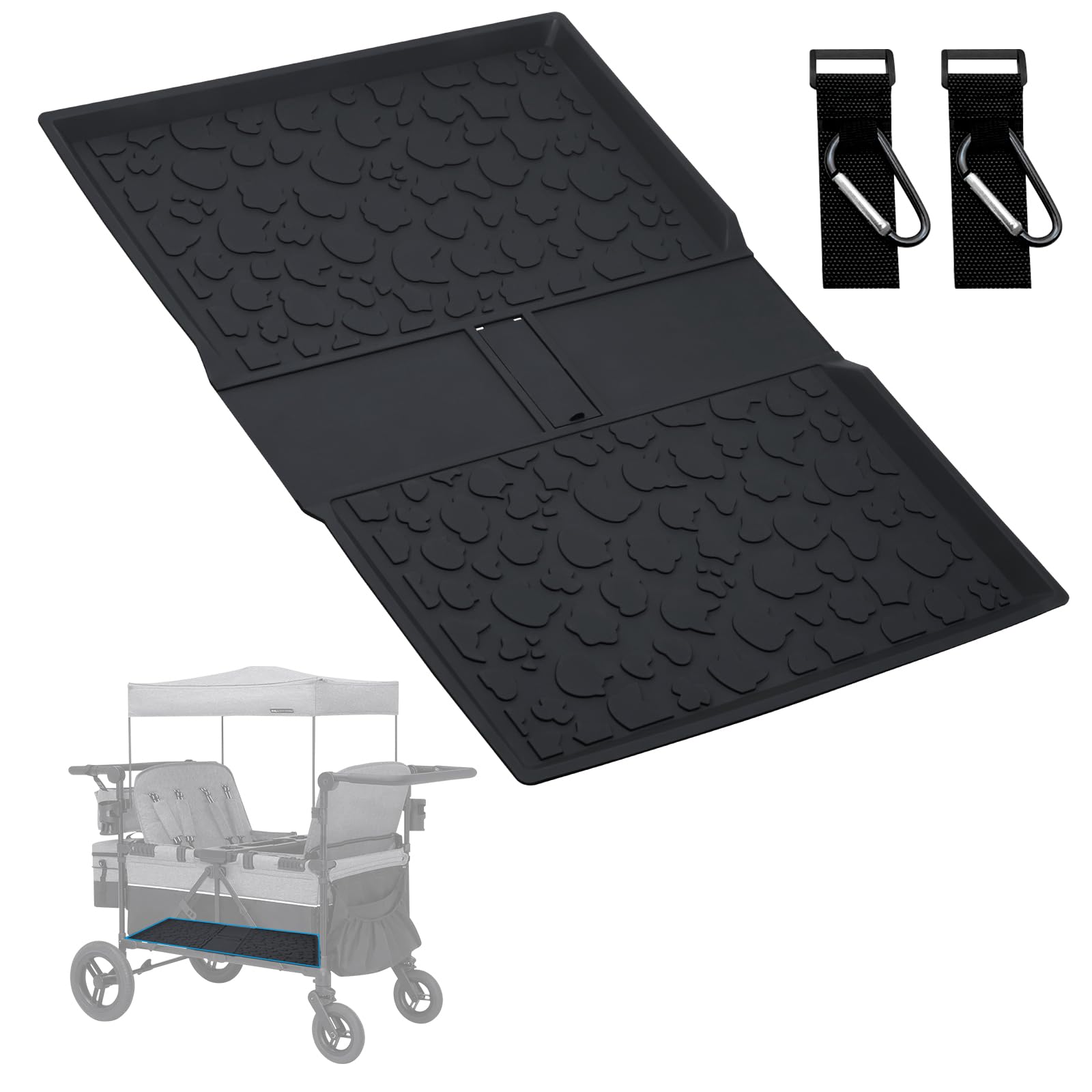 Photo 1 of All Weather Mat for Wrangler Deluxe 4 Seater Stroller Wagon,Myvikcar Insert Floor Protect Pad 31.5x22 Inch(Black)