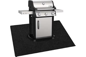 AiBOB Under Grill Mat, Premium Outdoor BBQ Mats Protect Decks and Patios, Absorbent Liquids Pad Under Grills, Reusable, Waterproof, 36x50 Black