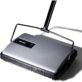 CLEANHOME Carpet Sweeper Manual Cordless for Pet Hair &amp; Debris | Extra Replacement Roller, Non-Electric Push Sweeper for Carpets &amp; Rugs, Includes Cleaning Brush