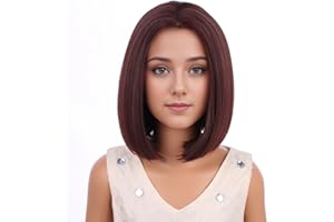 PATTNIUM Kids Brown Bob Wig Child Short Straight Bob Wig for Girls Brown Cosplay Party Daily Wear Heat Resistant Synthetic Wigs