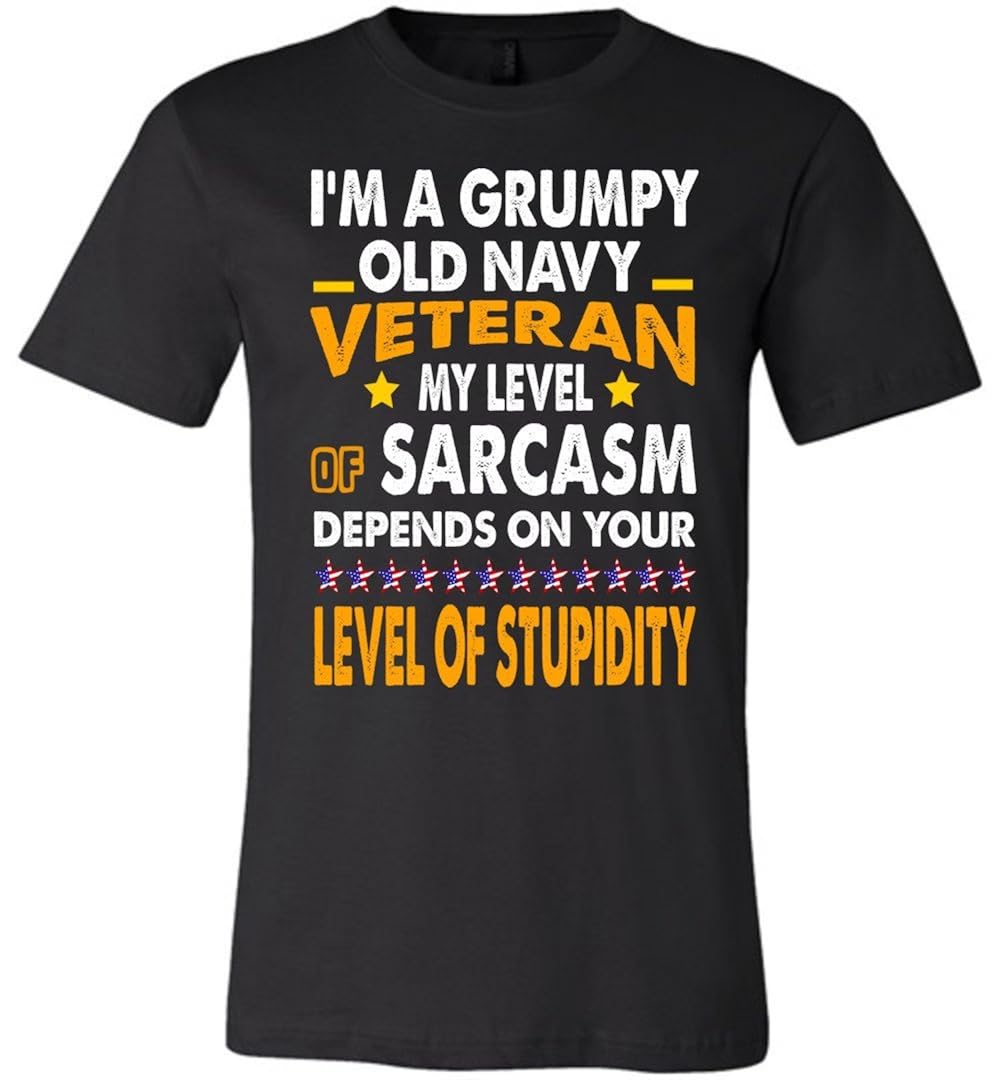 I M A Grumpy Old Veteran My Level Of Sarcasm Unisex T Shirt 5801