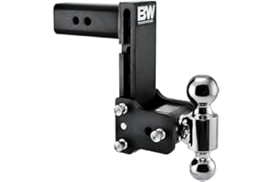 B&W Trailer Hitches Tow & Stow Adjustable Trailer Hitch Ball Mount - Fits 2.5" Receiver, Dual Ball (2" x 2-5/16"), 7" Drop, 18,000 GTW - TS20040B