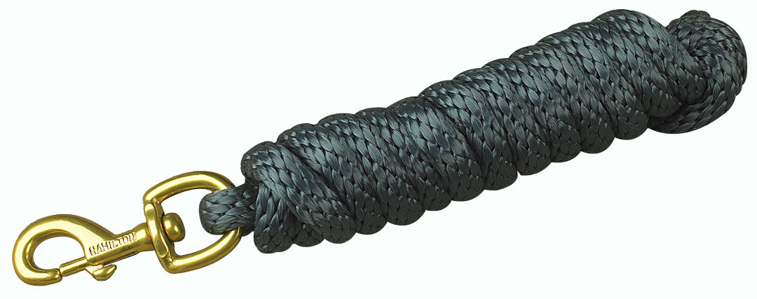 Hamilton Poly Lead with Bolt Snap, Graphite, 5/8" Thick x 10' Long