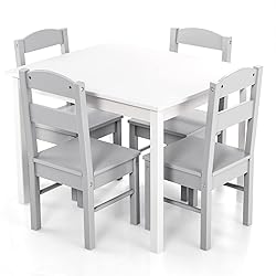 Costzon Kids Table and Chair Set, 5 Piece Wood