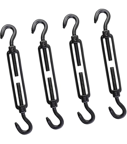 100ft Stainless Steel Guide Wire Kit For Hanging String Lights & Shade Sails - With Turnbuckles & Hardware