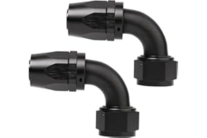 Podavelle 16AN 90 Degree Elbow Hose End Fitting Swivel Aluminum Black 2PCS
