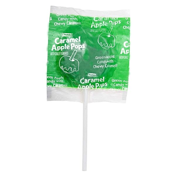 TOOTSIE ROLL CARAMEL APPLE POPS – INDIVIDUALLY WRAPPED CARAMEL COVERED GREEN APPLE CANDY LOLLIPOPS – BULK PEANUT FREE, GLUTEN FREE CANDY – 24 COUNT (PACK OF 1)