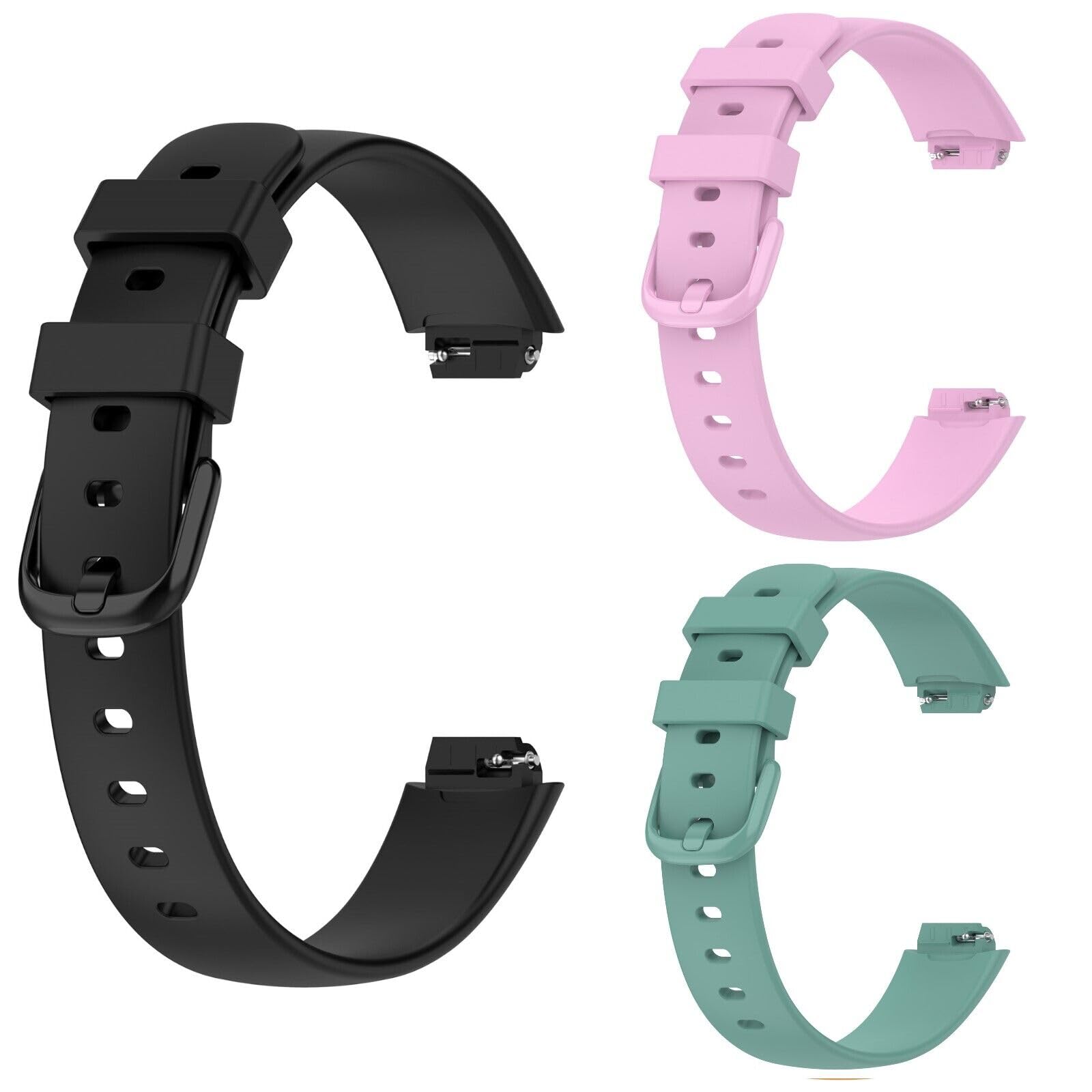 Panda Bobo Compatible for Fitbit Inspire 3 Strap, Soft Silicone Adjustable Sport Replacement Wrist Bands for Women Men (Small, Pack D - x3 Pcs)