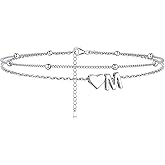ChicSilver Sterling Silver Anklets for Women Hypoallergenic Womens Ankle Bracelets for Women Layered Heart Anklet With Initials Womens Anklets Jewelry for Mom Wife