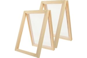 Gadpiparty 10 Pcs A5 Wooden Paper Making Set - DIY Recyclable Craft Mold & Frame for Kids, Classroom, Home Art Projects - Include Screens (148x210mm)