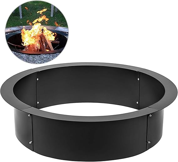 VEVOR Brasero de Barbacoa de Acero con Espesor de 2, 5 mm, Anillo para