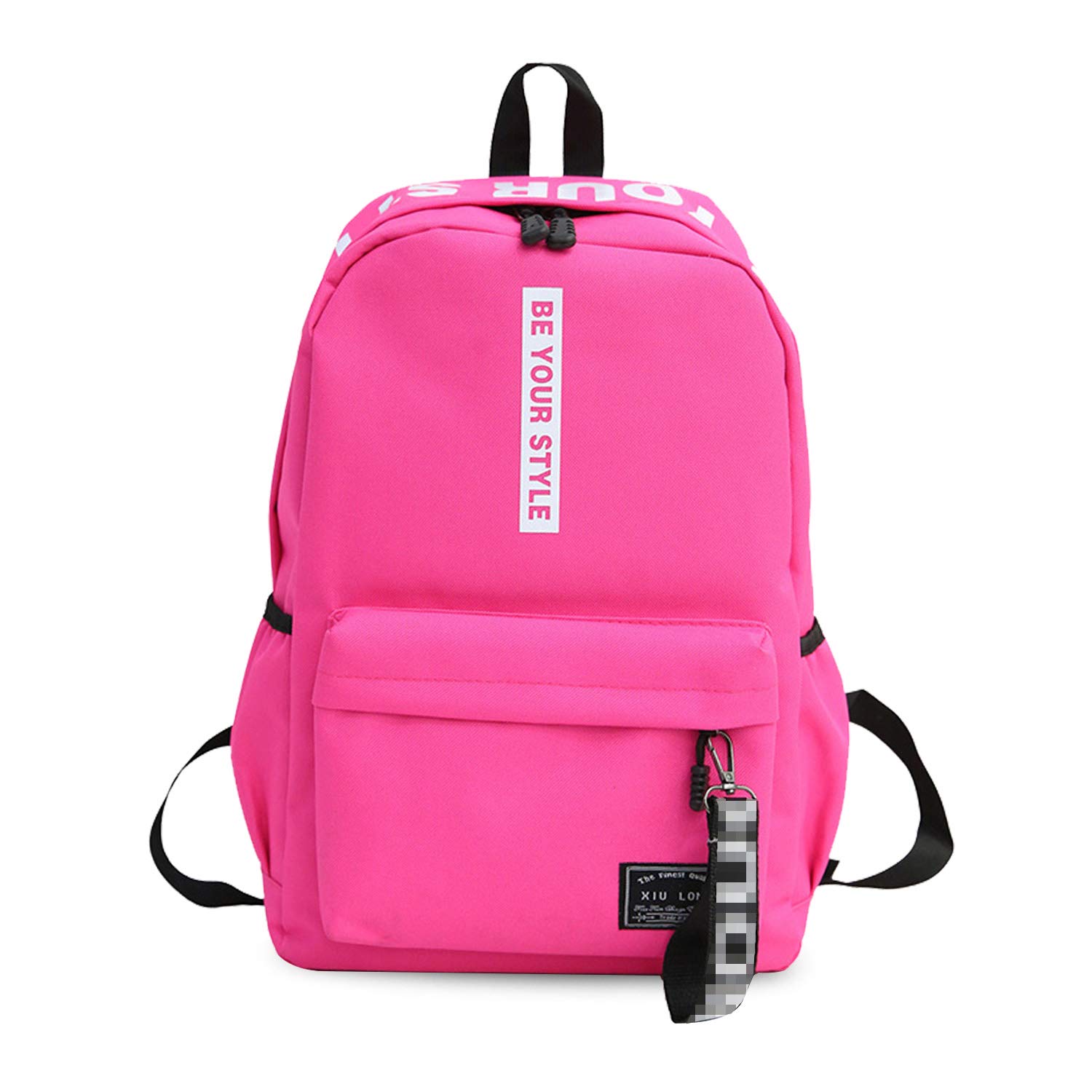 FANDARE Casual Daypacks Boys Girls Backpack Teenager School Bag for Outdoor Travel College University Campus Bookbag Lightweight Rucksack Dark Pink