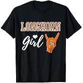 Longhorn Girl Heart Souvenir Gift for Women T-Shirt