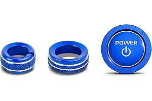 for Toyota Sienna 2025 2026 Accessories, DvlynAuroa 4-Pieces Aluminum Alloy Knob Covers Trim Kit (Blue) - Fits Rearview Mirror, Push Start & Volume, Interior Upgrade, Knob Protection & Easy Operation