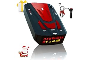 BOKUUOOU Newly Laser/Radar Detector for Cars with Led Display, Long Range Detection, City/Highway Mode Detectors, Ideal Gifts (Red)