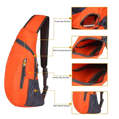 Peicees Small Sling Backpack Waterproof Unisex Shoulder Bag Chest Crossbody Daypack P 75529456